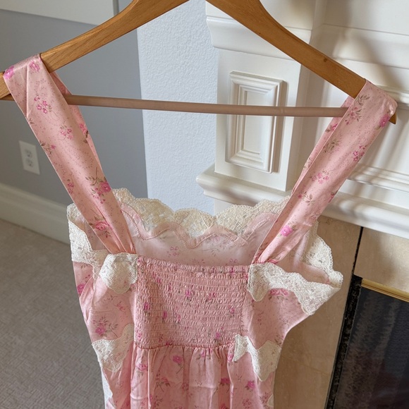 Spell Fleur Slip Dress in pink with lace detail. Worn once perfect condition - Picture 8 of 10